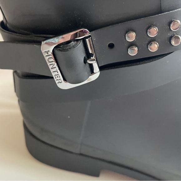 Hunter Refined Black Adjustable Studded Tall Rubber Boots Riding Equestrian 9 - Picture 7 of 13